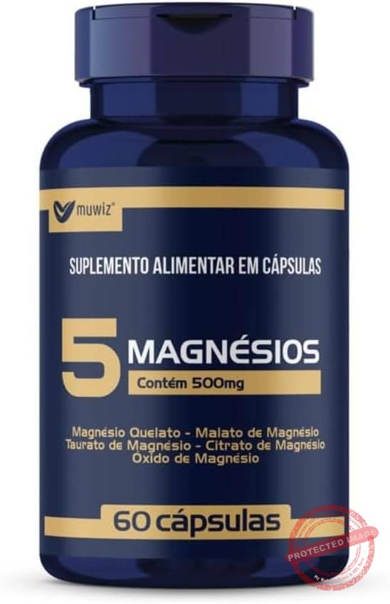 5-Magnesios-Quelato-Malato-Taurato-60-Capsulas-Muwiz.jpg 5 Magnesios Quelato Malato Taurato - 60 Capsulas Muwiz - Imagem 1